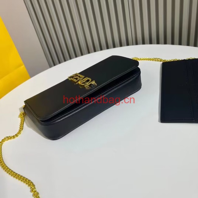 Fendi small smooth leather bag F1225 black Fendi small smooth leather bag F1225 black