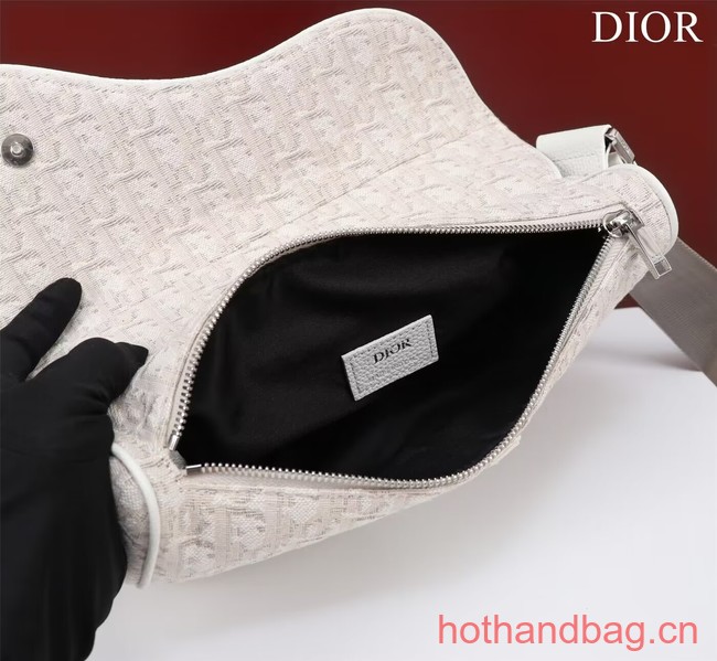 Dior Essentials SADDLE BAG Oblique Jacquard 1ADPO093 white Dior Essentials SADDLE BAG Oblique Jacquard 1ADPO093 white