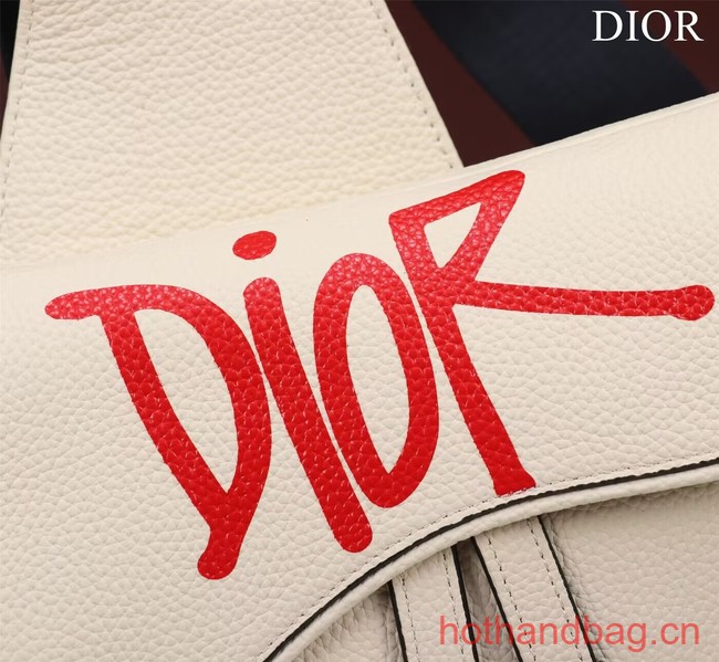 Dior Essentials SADDLE BAG Grained Calfskin 1ADPO093G WHITE Dior Essentials SADDLE BAG Grained Calfskin 1ADPO093G WHITE