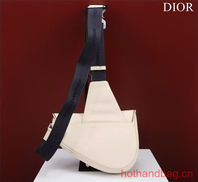 Dior Essentials SADDLE BAG Grained Calfskin 1ADPO093G WHITE Dior Essentials SADDLE BAG Grained Calfskin 1ADPO093G WHITE