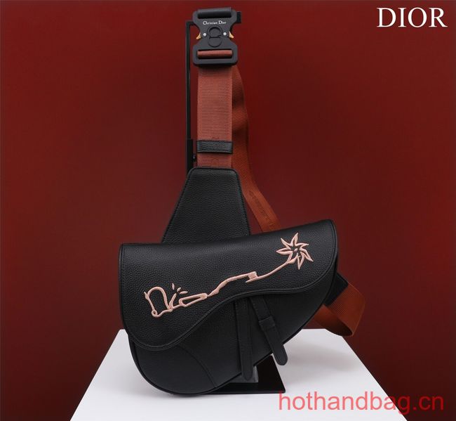 Dior Essentials SADDLE BAG Grained Calfskin 1ADPO093G BLACK Dior Essentials SADDLE BAG Grained Calfskin 1ADPO093G BLACK