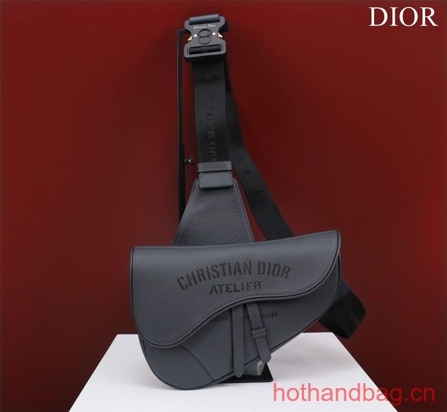 Dior Essentials SADDLE BAG Grained Calfskin 1ADPO093f-1 dark gray Dior Essentials SADDLE BAG Grained Calfskin 1ADPO093f-1 dark gray