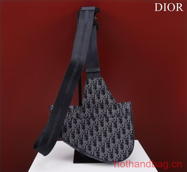 Dior Essentials SADDLE BAG Oblique Jacquard 1ADPO093 dark blue Dior Essentials SADDLE BAG Oblique Jacquard 1ADPO093 dark blue