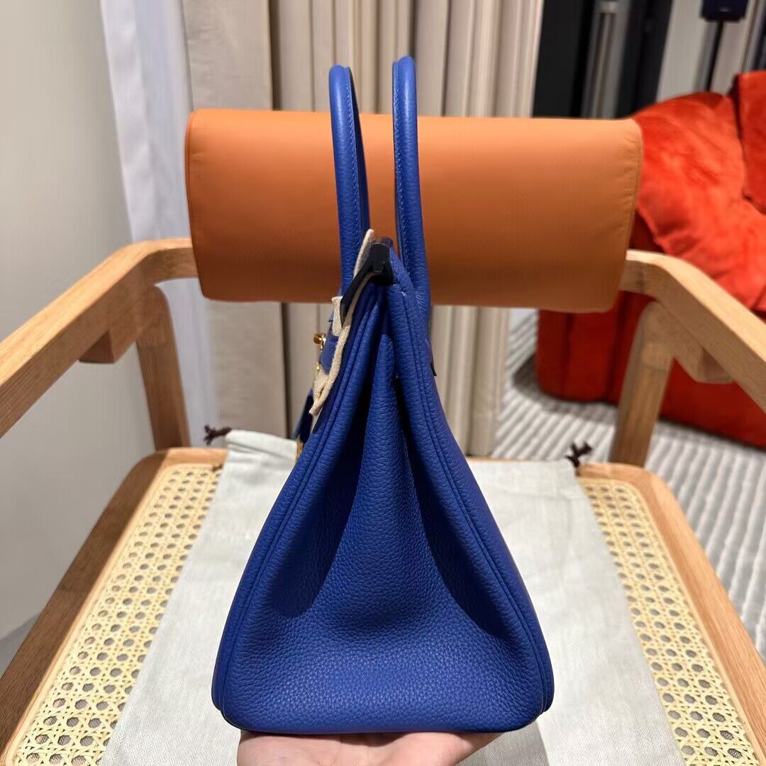 Hermes Bikin 30CM Original Togo Leather HB30O Blue Hermes Bikin 30CM Original Togo Leather HB30O Blue
