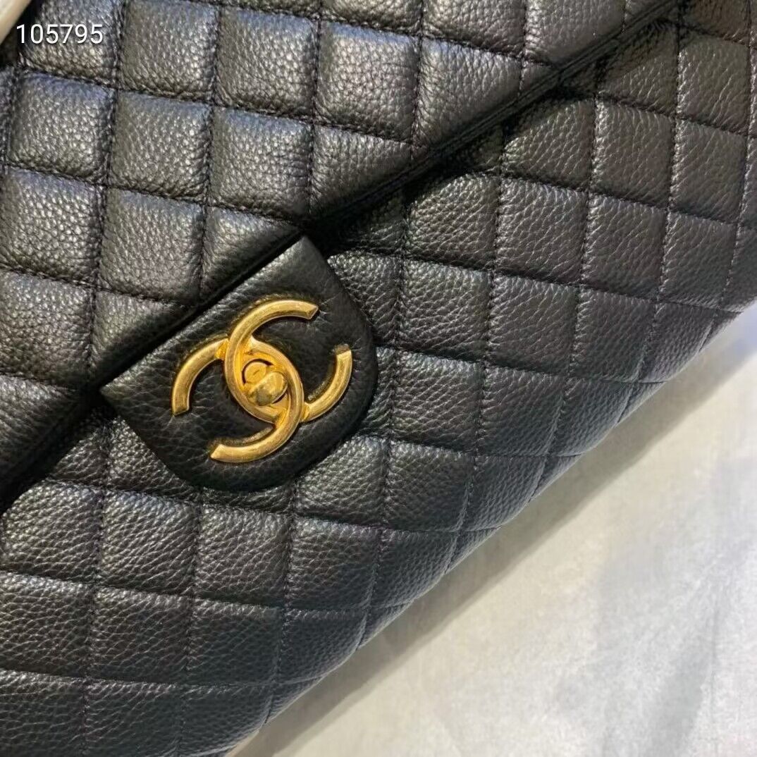 Chanel Large CF Flap Bag Original Leather A91169 Black & Gold Tone Chanel Large CF Flap Bag Original Leather A91169 Black & Gold Tone