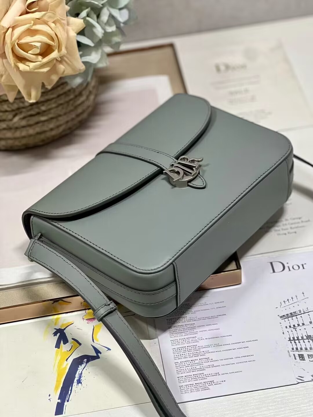 DIOR Calfskin Shoulder Bag C0561 gray DIOR Calfskin Shoulder Bag C0561 gray