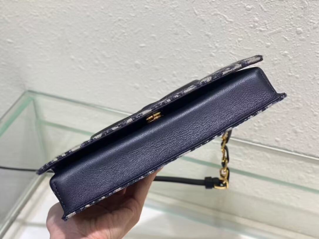 Dior CD SIGNATURE MINI BAG Blue Oblique Jacquard S2209U Dior CD SIGNATURE MINI BAG Blue Oblique Jacquard S2209U