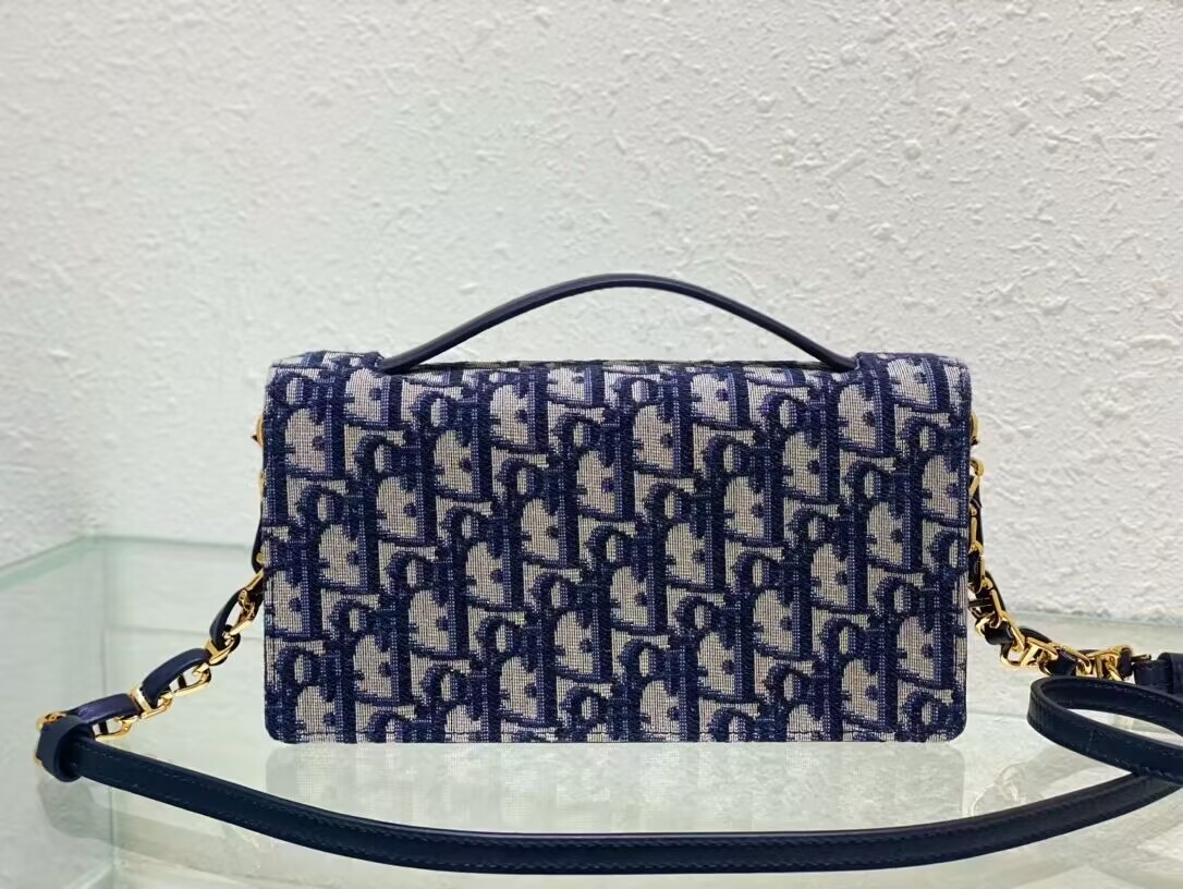 Dior CD SIGNATURE MINI BAG Blue Oblique Jacquard S2209U Dior CD SIGNATURE MINI BAG Blue Oblique Jacquard S2209U