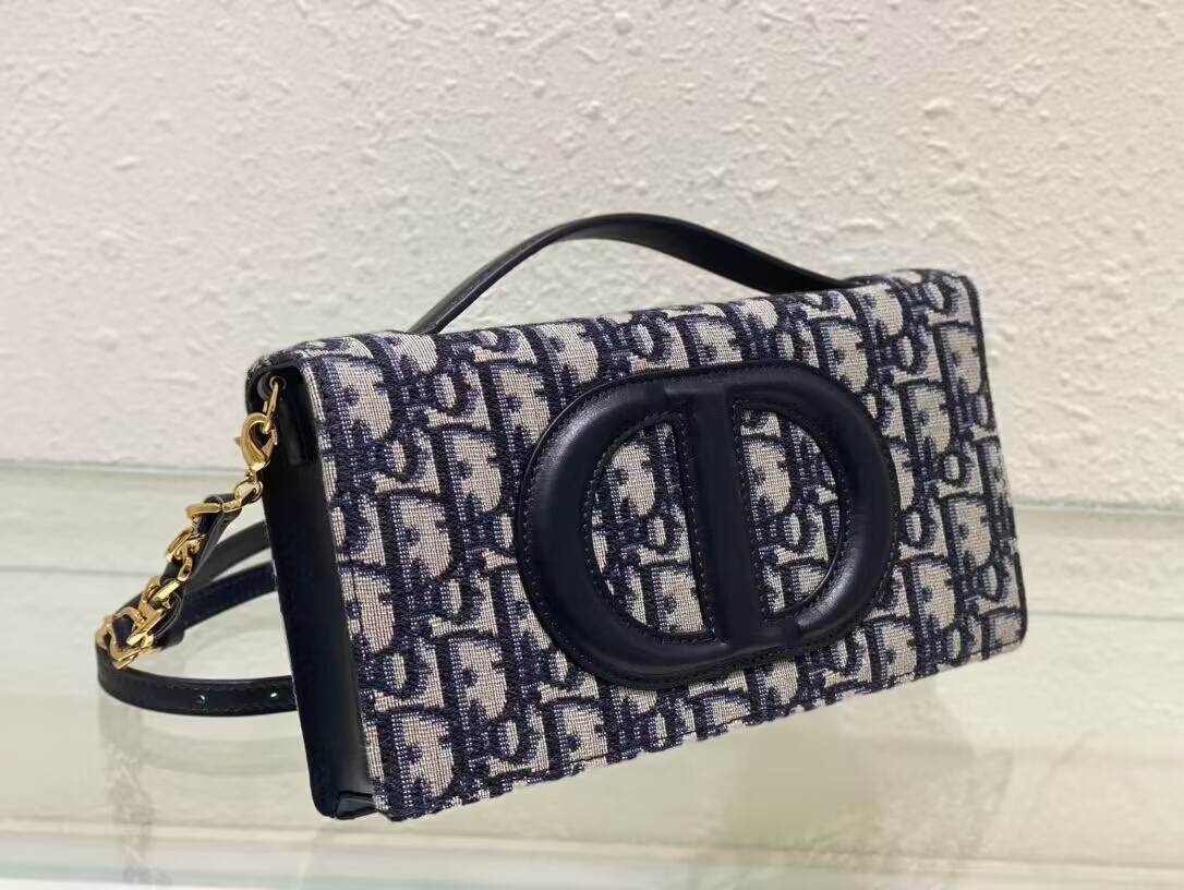 Dior CD SIGNATURE MINI BAG Blue Oblique Jacquard S2209U Dior CD SIGNATURE MINI BAG Blue Oblique Jacquard S2209U