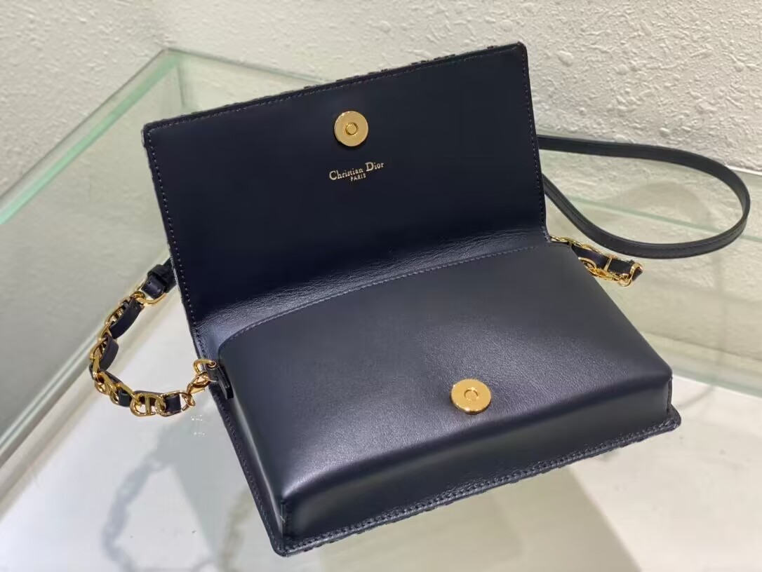 Dior CD SIGNATURE MINI BAG Blue Oblique Jacquard S2209U Dior CD SIGNATURE MINI BAG Blue Oblique Jacquard S2209U