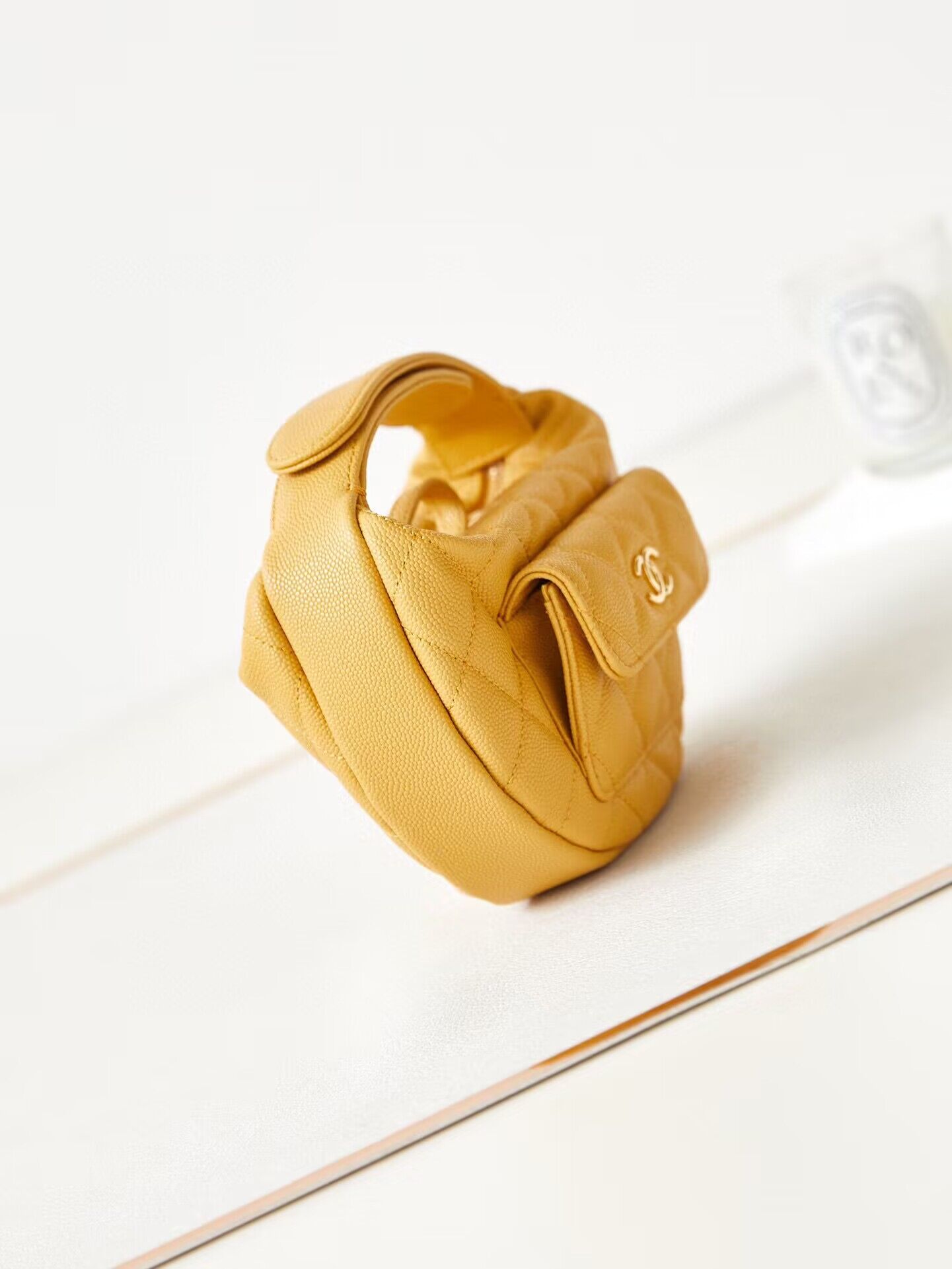 Chanel Caviar Quilted Polly Pocket AP3467 Yellow Chanel Caviar Quilted Polly Pocket AP3467 Yellow