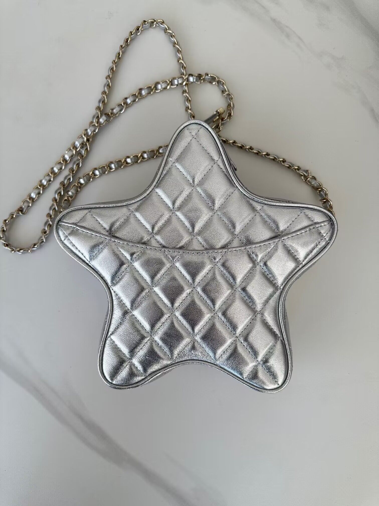 Chanel 24C Original Leather Star Bag AS4579 Silver Chanel 24C Original Leather Star Bag AS4579 Silver