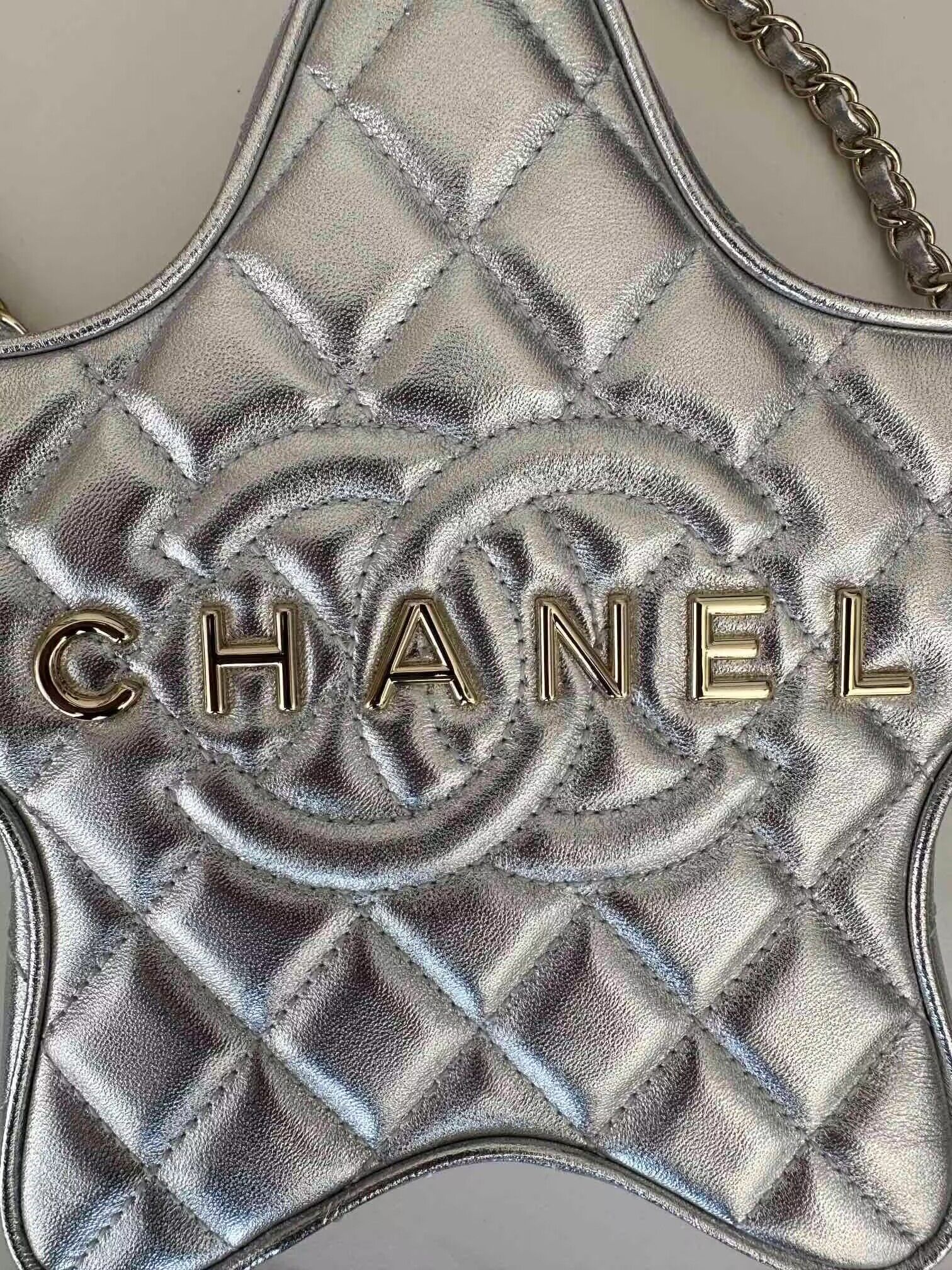 Chanel 24C Original Leather Star Bag AS4579 Silver Chanel 24C Original Leather Star Bag AS4579 Silver