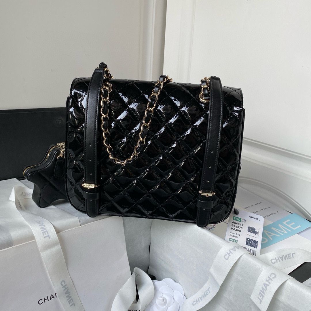 Chanel 24C Original Leather Star Backpack Bag AS4649 Black Chanel 24C Original Leather Star Backpack Bag AS4649 Black