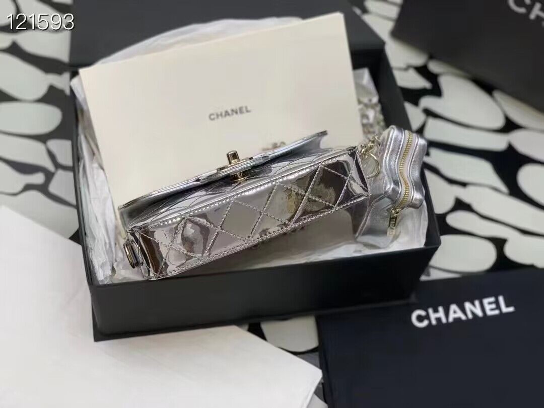Chanel Mini Flap Bag & Star Coin Bag AS4646 Silver Chanel Mini Flap Bag & Star Coin Bag AS4646 Silver