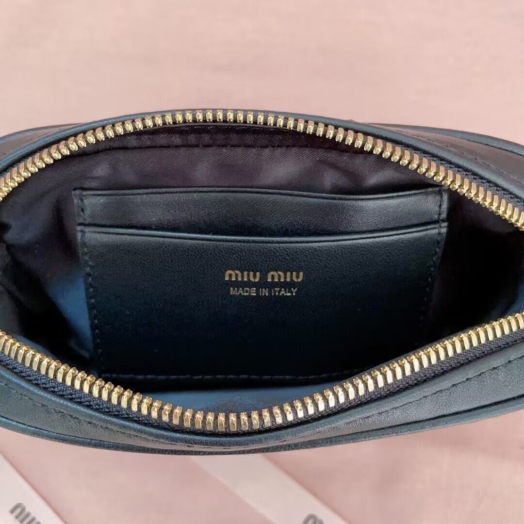 miu miu Matelasse Nappa Original Sheepskin Leather bag 5NE846 Black miu miu Matelasse Nappa Original Sheepskin Leather bag 5NE846 Black