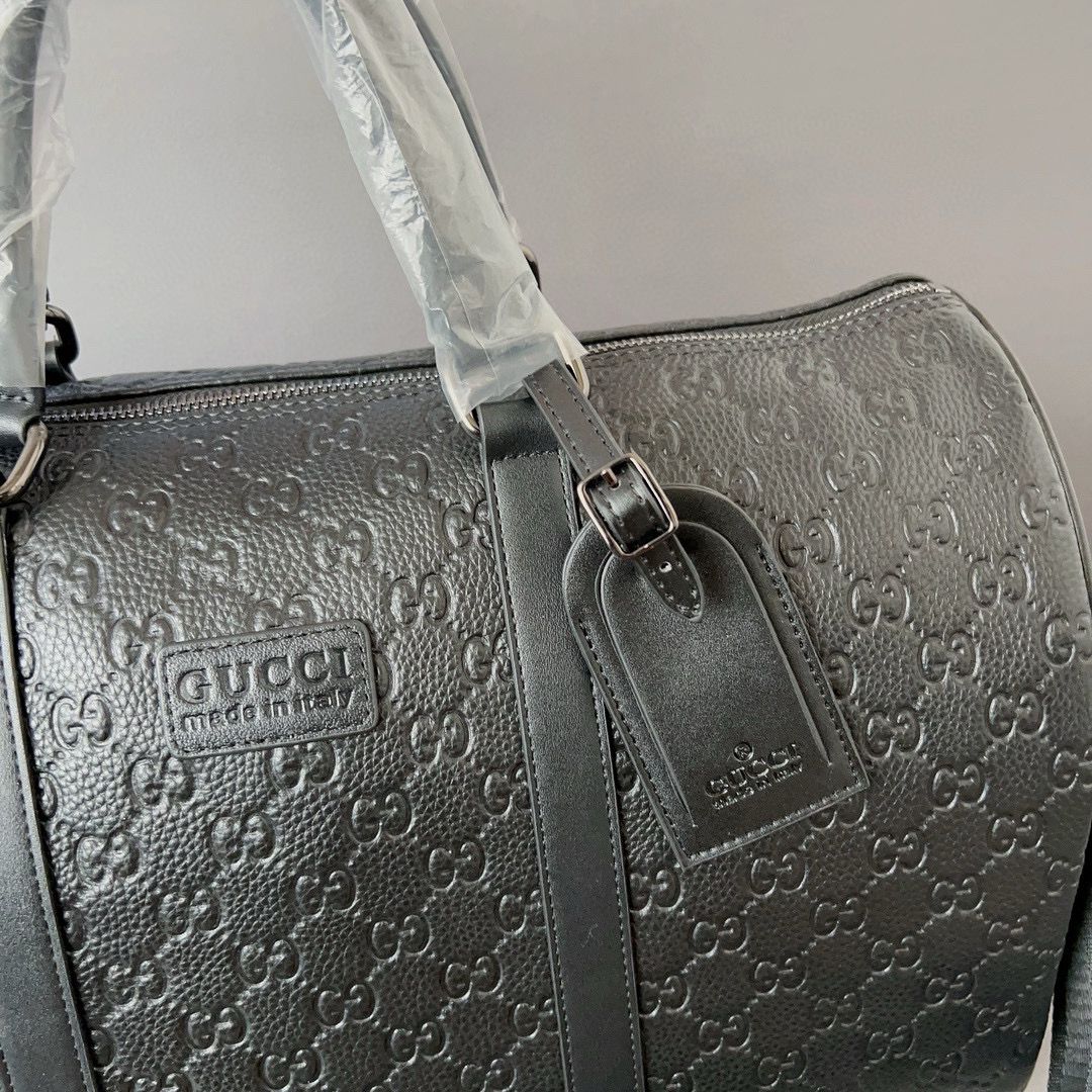 Gucci Original Leather Keepall Strap Travel Bag 206501 Black Gucci Original Leather Keepall Strap Travel Bag 206501 Black