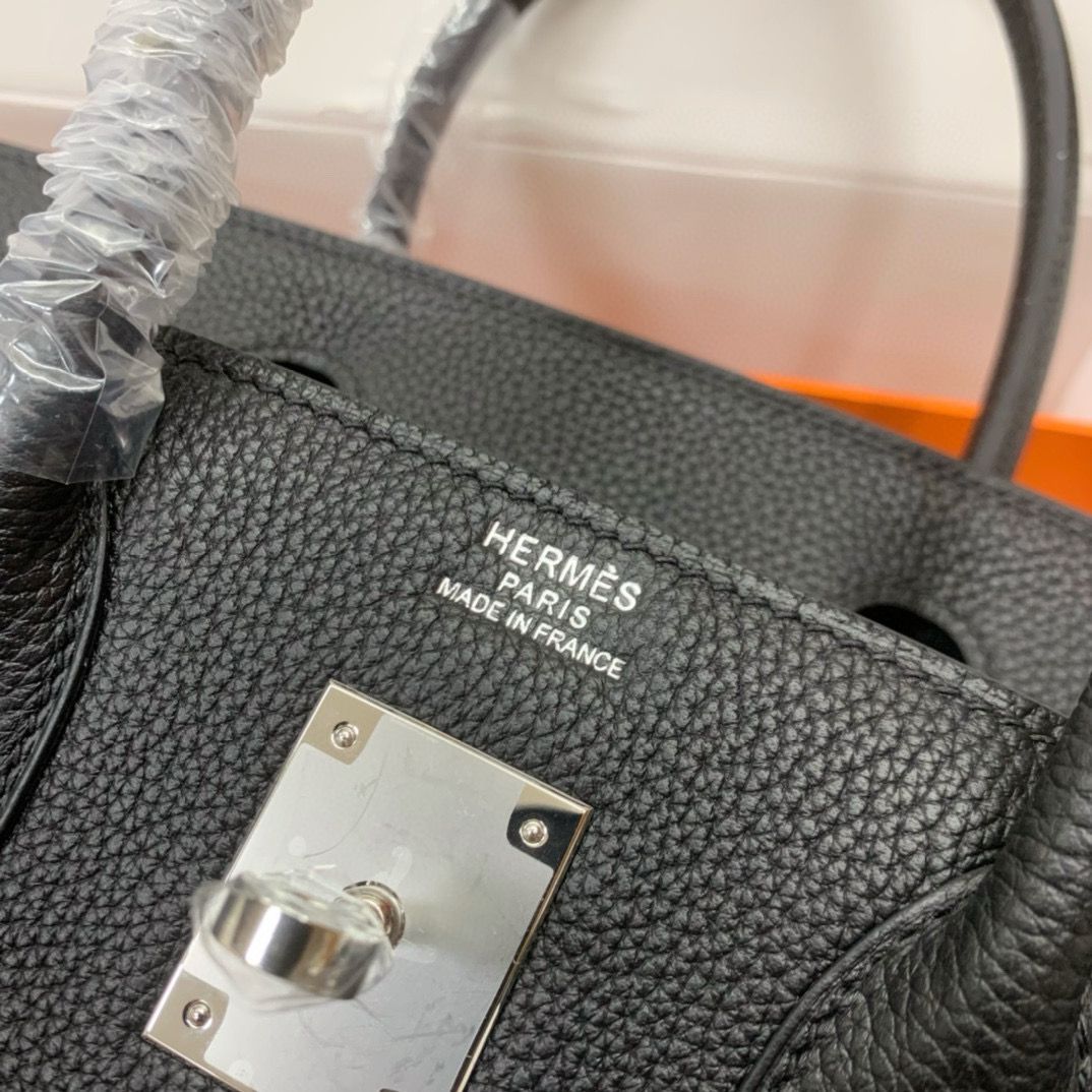 Hermes Original Togo Leather 30CM HB30O Black&Silver Hardware Hermes Original Togo Leather 30CM HB30O Black&Silver Hardware