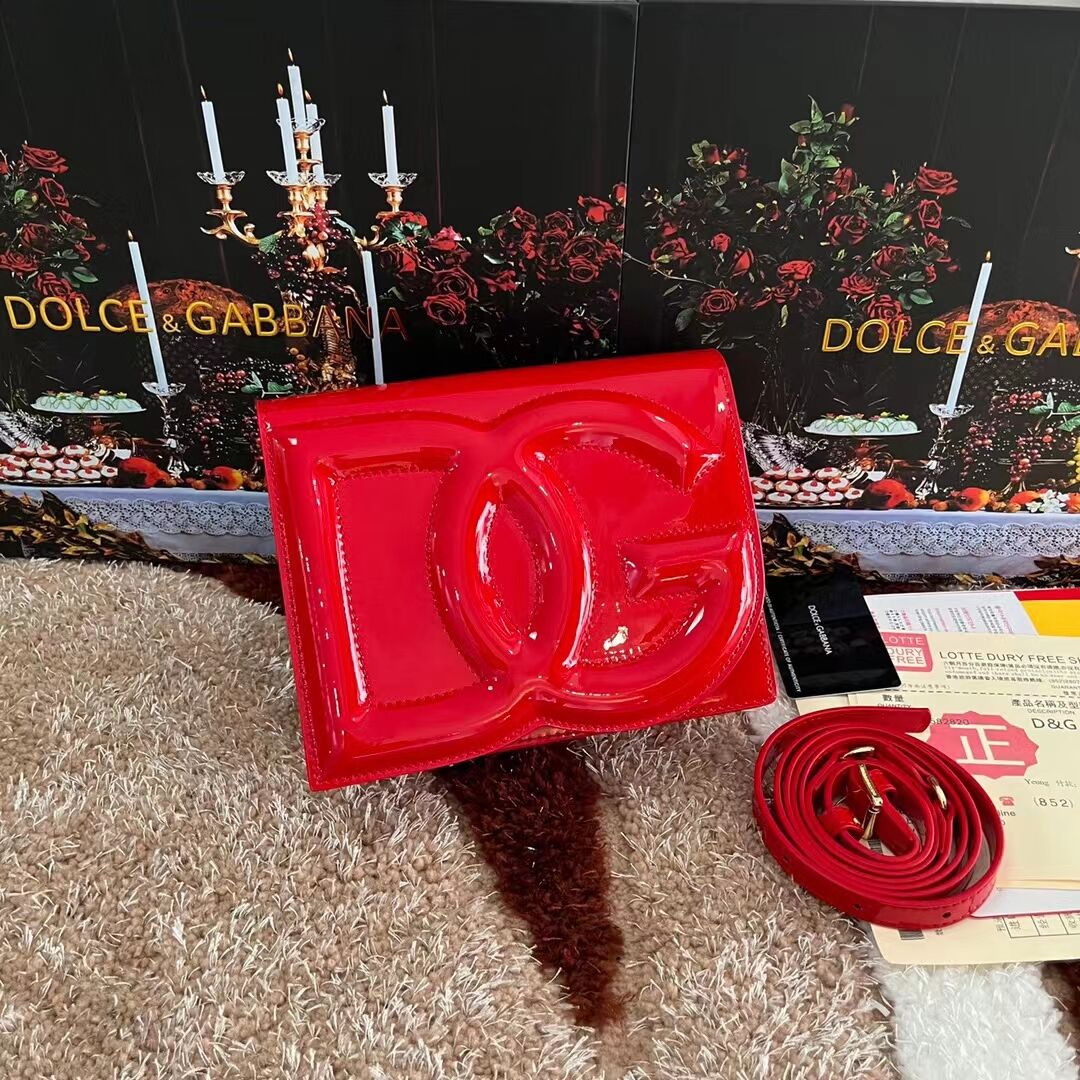 Dolce & Gabbana Patent leather Shoulder Bag G6551 red Dolce & Gabbana Patent leather Shoulder Bag G6551 red