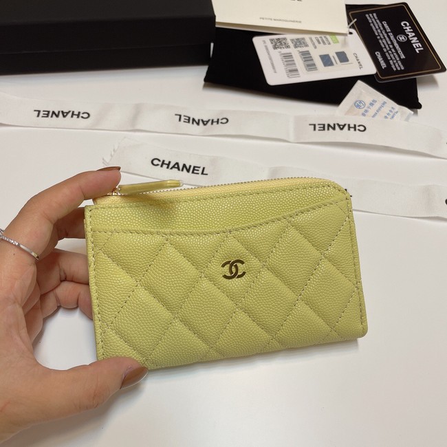 Chanel CLASSIC CARD HOLDER AP3179 Lemon