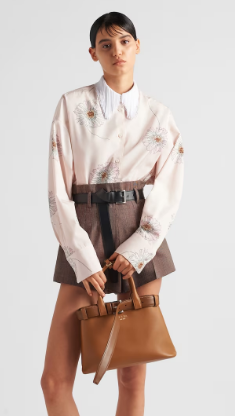 Prada Buckle medium leather handbag with belt 1BA434 Caramel Prada Buckle medium leather handbag with belt 1BA434 Caramel