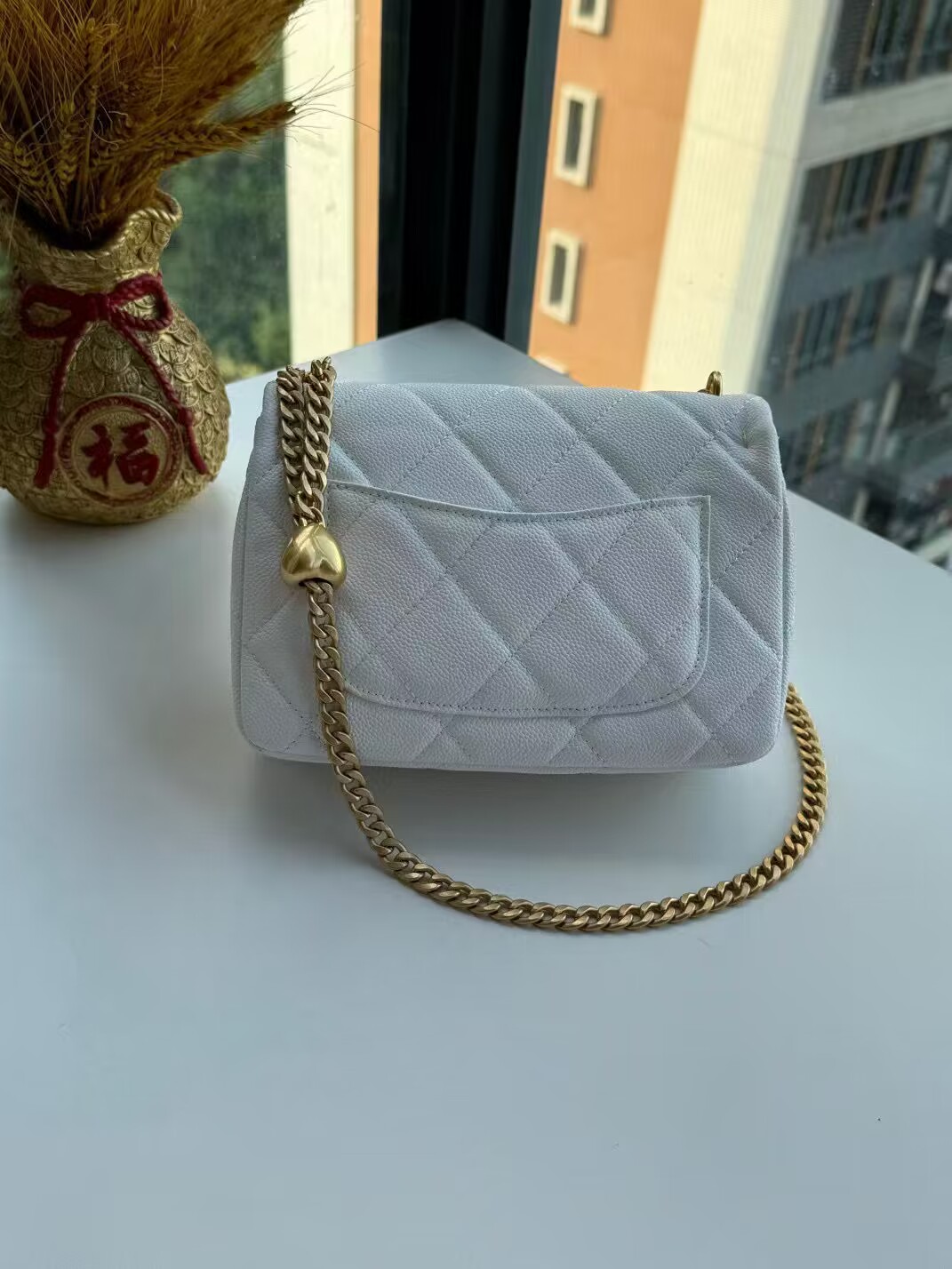 Chanel 23P Original Caviar Leather Mini Flap Bag AS3829 White Chanel 23P Original Caviar Leather Mini Flap Bag AS3829 White