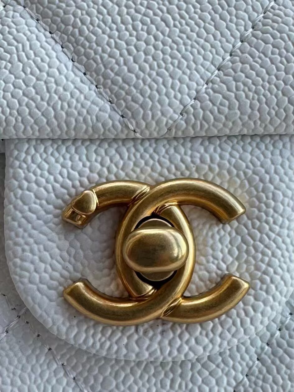 Chanel 23P Original Caviar Leather Mini Flap Bag AS3829 White Chanel 23P Original Caviar Leather Mini Flap Bag AS3829 White