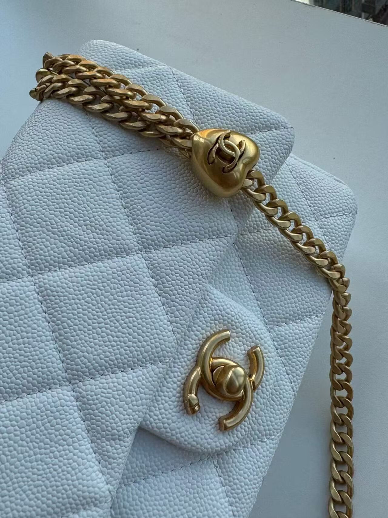 Chanel 23P Original Caviar Leather Mini Flap Bag AS3829 White Chanel 23P Original Caviar Leather Mini Flap Bag AS3829 White