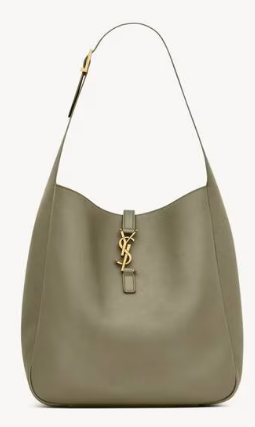 SAINT LAURENT LE 5 A 7 SUPPLE LARGE IN GRAINED LEATHER 753837 STRONG MOSS SAINT LAURENT LE 5 A 7 SUPPLE LARGE IN GRAINED LEATHER 753837 STRONG MOSS