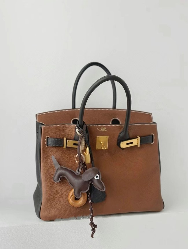 Hermes Birkin Tote Bag Original Togo Leather 6635 camel&coffce