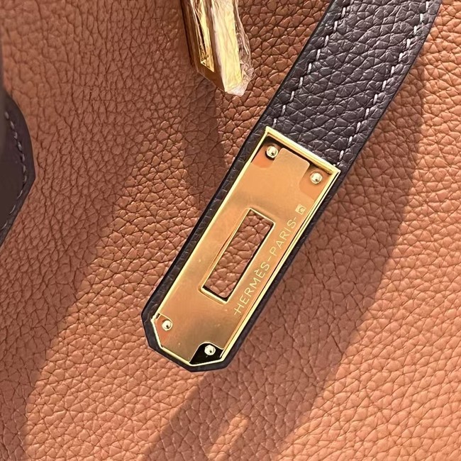 Hermes Birkin Tote Bag Original Togo Leather 6636 camel&coffce