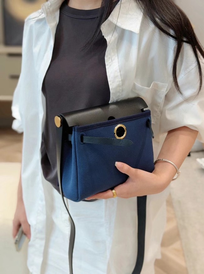 Hermes mini Herbag 20CM Original Canvas Leather & Calfskin 48888-1