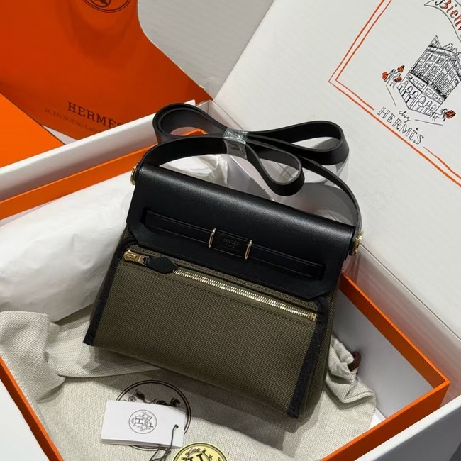 Hermes mini Herbag 20CM Original Canvas Leather & Calfskin 48888-3