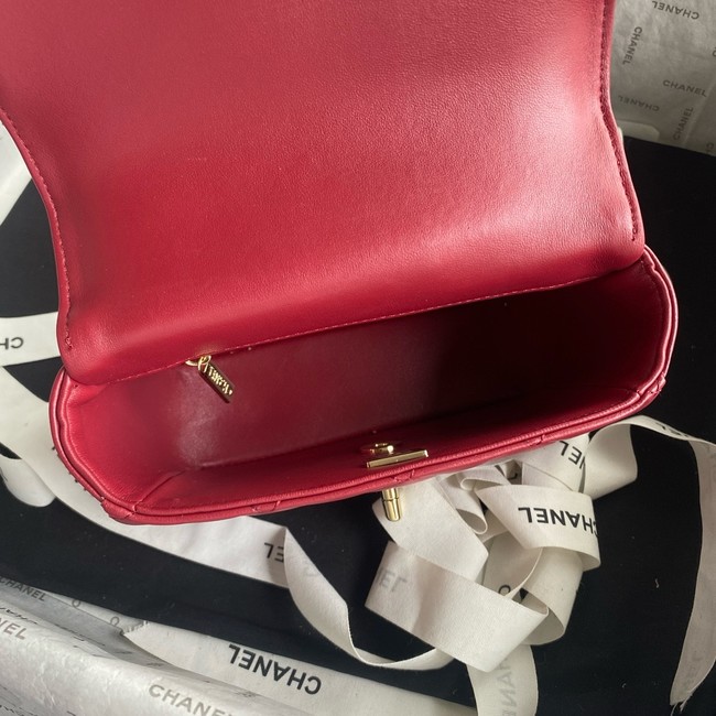 Chanel SMALL FLAP BAG WITH TOP HANDLE AS5111 red