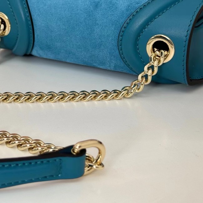GUCCI BLONDIE SMALL SHOULDER BAG suede 815711 BLUE
