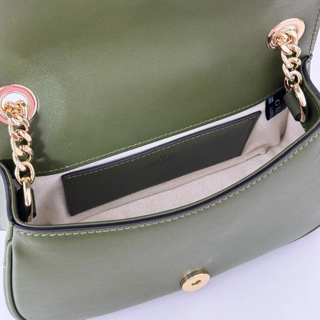 GUCCI BLONDIE SMALL SHOULDER BAG suede 815711 DARK GREEN