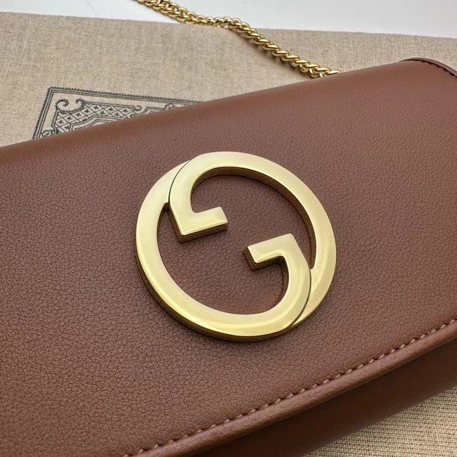 GUCCI BLONDIE WALLET ON CHAIN 725215 Camel