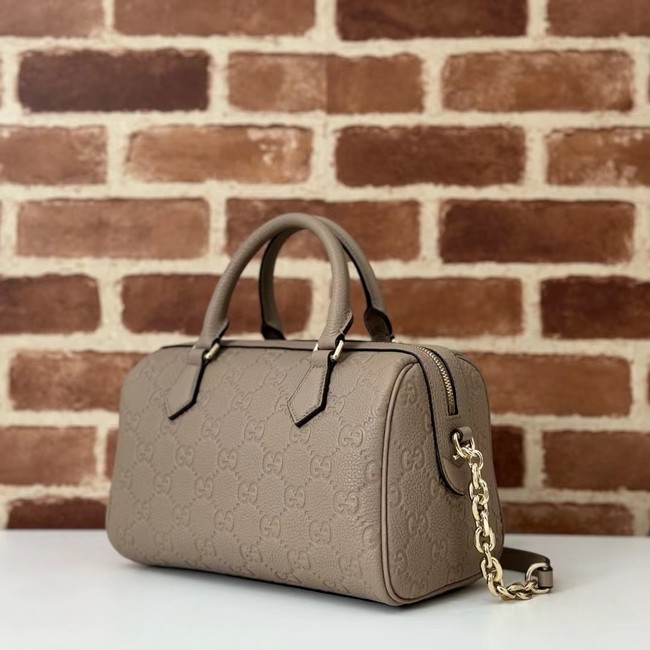 GUCCI GG EMBLEM MEDIUM BOSTON BAG 815255 Taupe