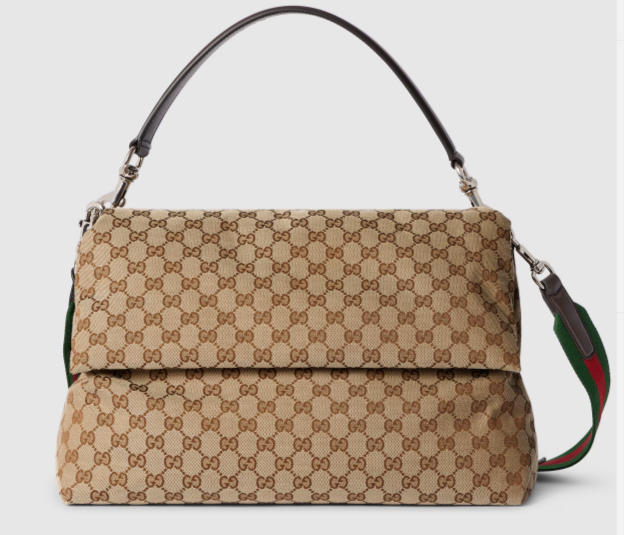 GUCCI GG CANVAS LARGE CROSSBODY BAG 821616 Beige