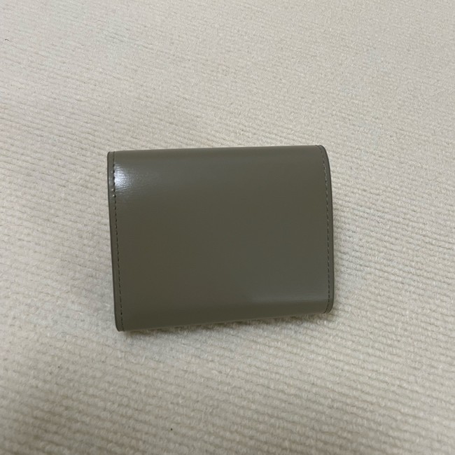 Celine SMALL FLAP WALLET TRIOMPHE IN SHINY CALFSKIN 10D783 dark gray