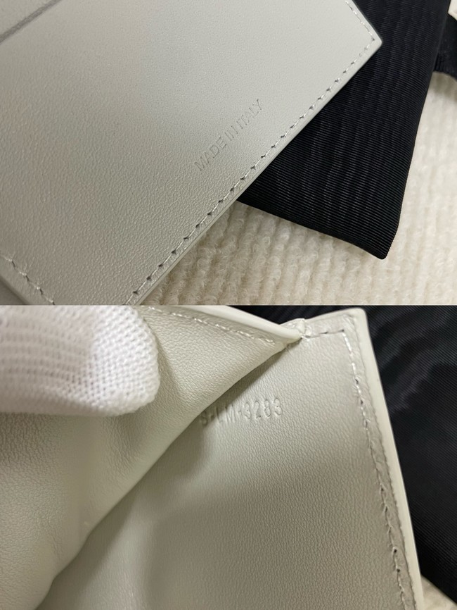 Celine TRIOMPHE COMPACT WALLET IN SHINY CALFSKIN 10K623 LIGHT STONE