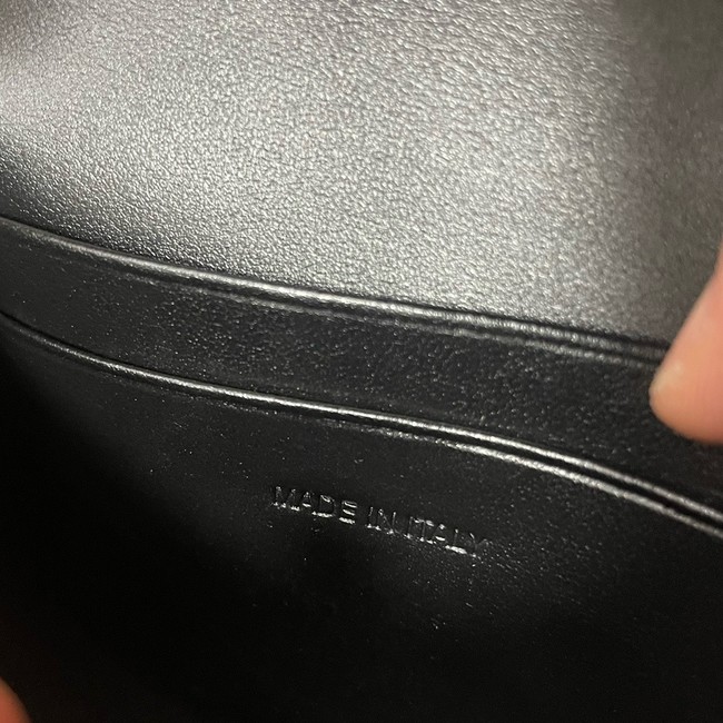 Celine CARD HOLDER WITH FLAP TRIOMPHE IN SHINY CALFSKIN 10I583 black