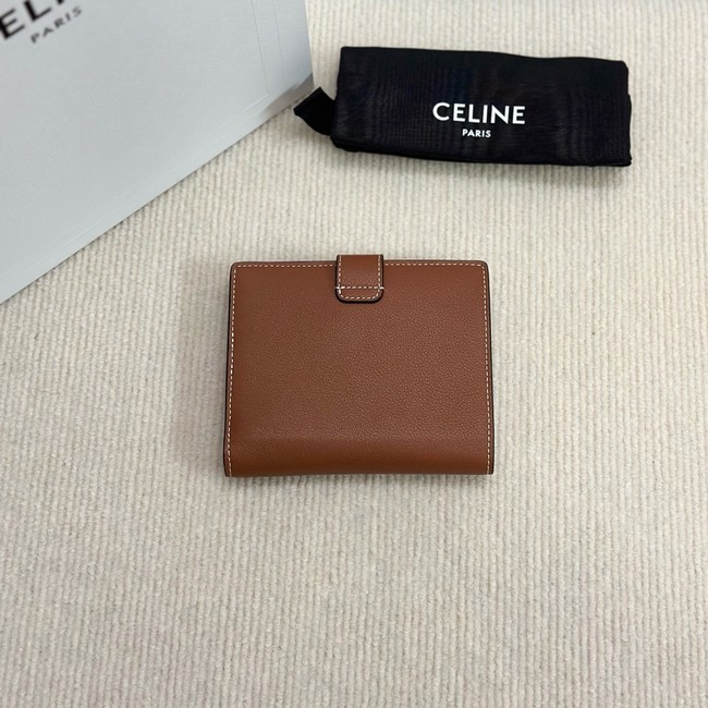 Celine MEDIUM STRAP WALLET NINO IN SUPPLE GRAINED CALFSKIN 10M912 TAN