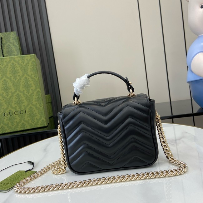 GUCCI GG MARMONT MINI TOP HANDLE BAG 811238 BLACK