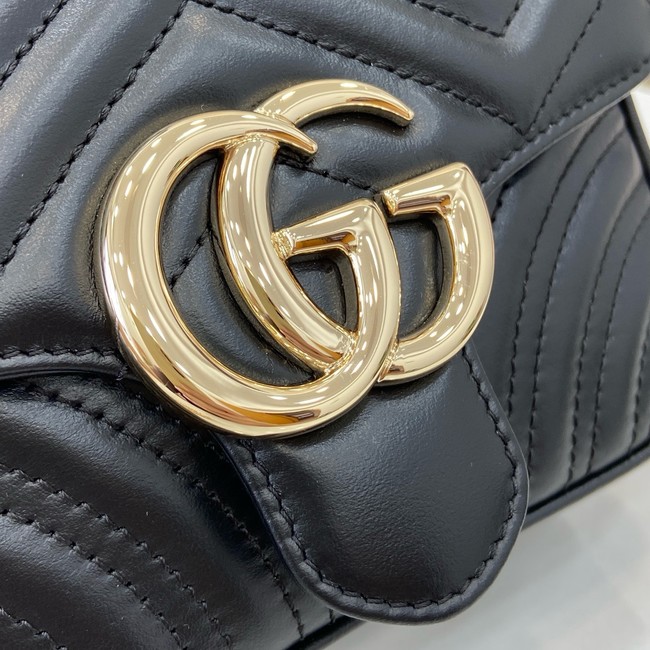 GUCCI GG MARMONT MINI TOP HANDLE BAG 811238 BLACK
