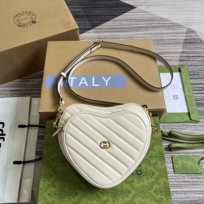 GUCCI GG MARMONT SMALL SHOULDER BAG 751628 WHITE