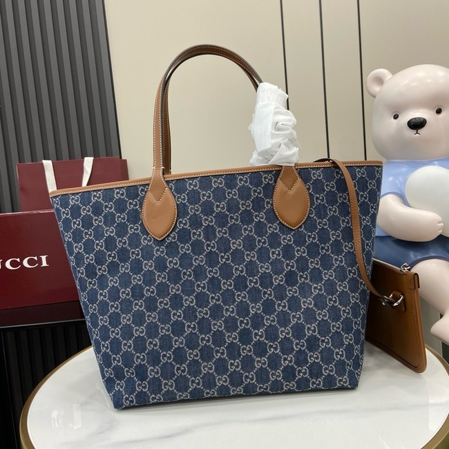 GUCCI TOTISSIMA MEDIUM TOTE BAG 820481 Blue GG denim