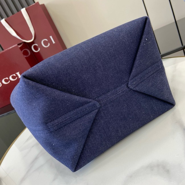 GUCCI TOTISSIMA SMALL REVERSIBLE TOTE 820496 Dark blue denim