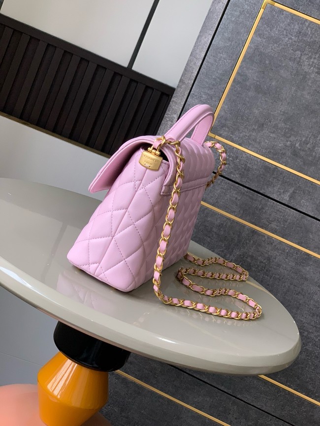 Chanel SMALL FLAP BAG WITH TOP HANDLE AS5356 pink