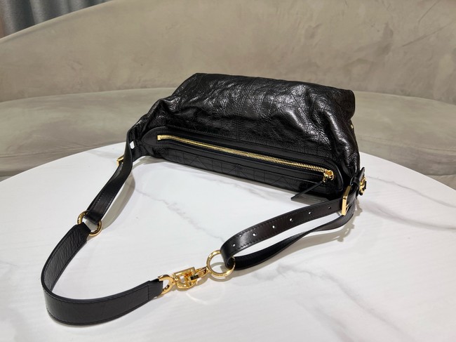 Dior Medium D-Journey Bag in Shiny Goatskin Flat Macrocannage M2417UCUQ black